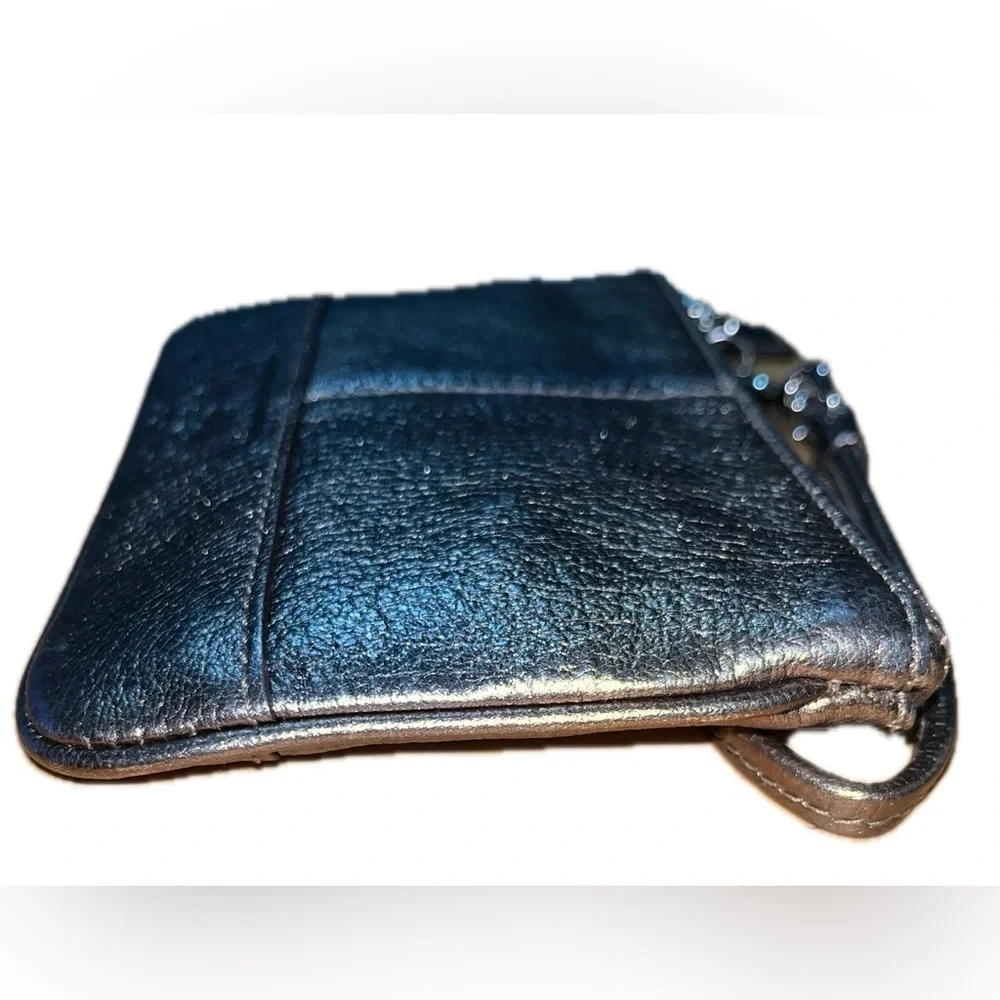 NWT COACH Metallic Leather Small Wristlet